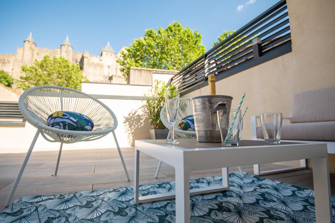 La Terrasse De La Tour Pinte. Apartment Каркасон Екстериор снимка